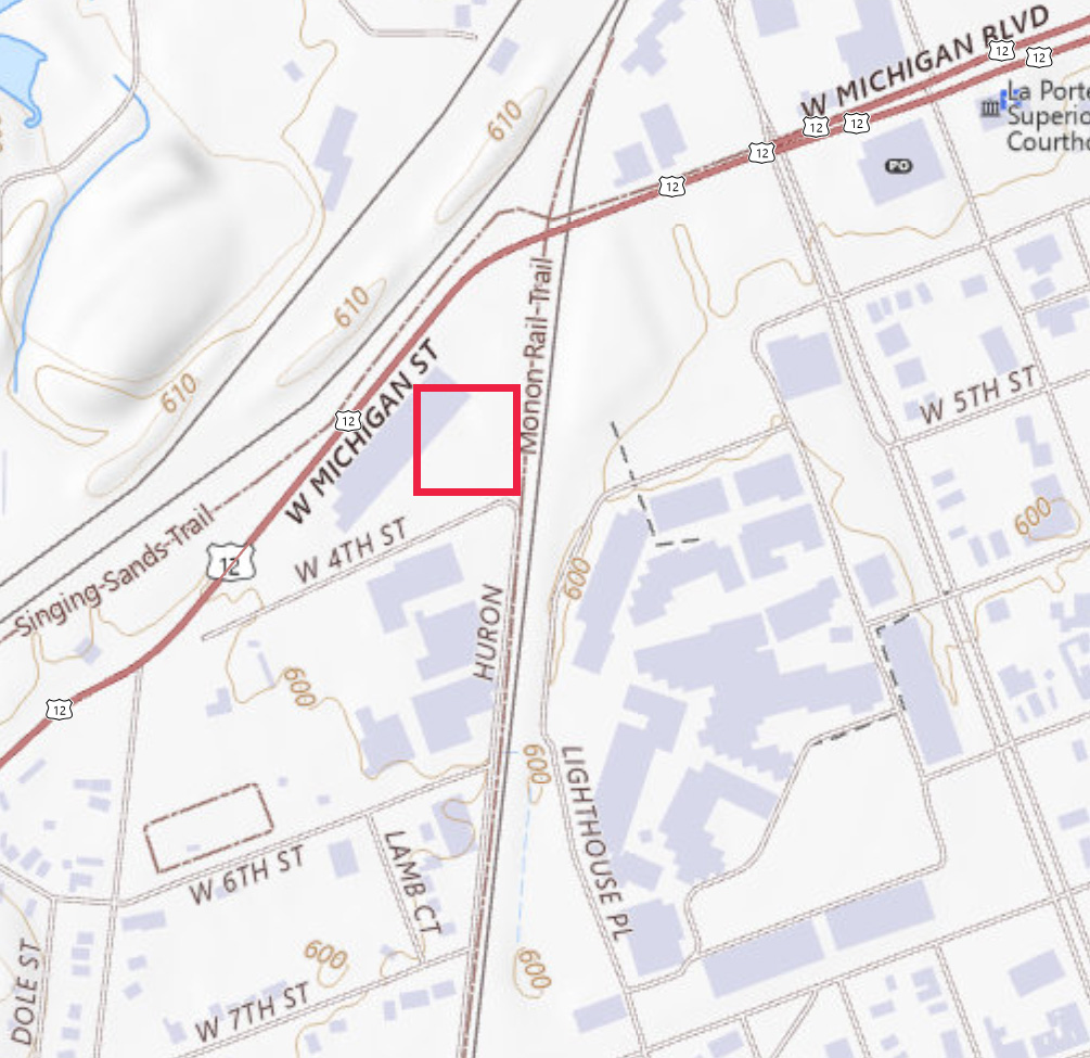 USGS National Map showing the Farrall Glass site area
