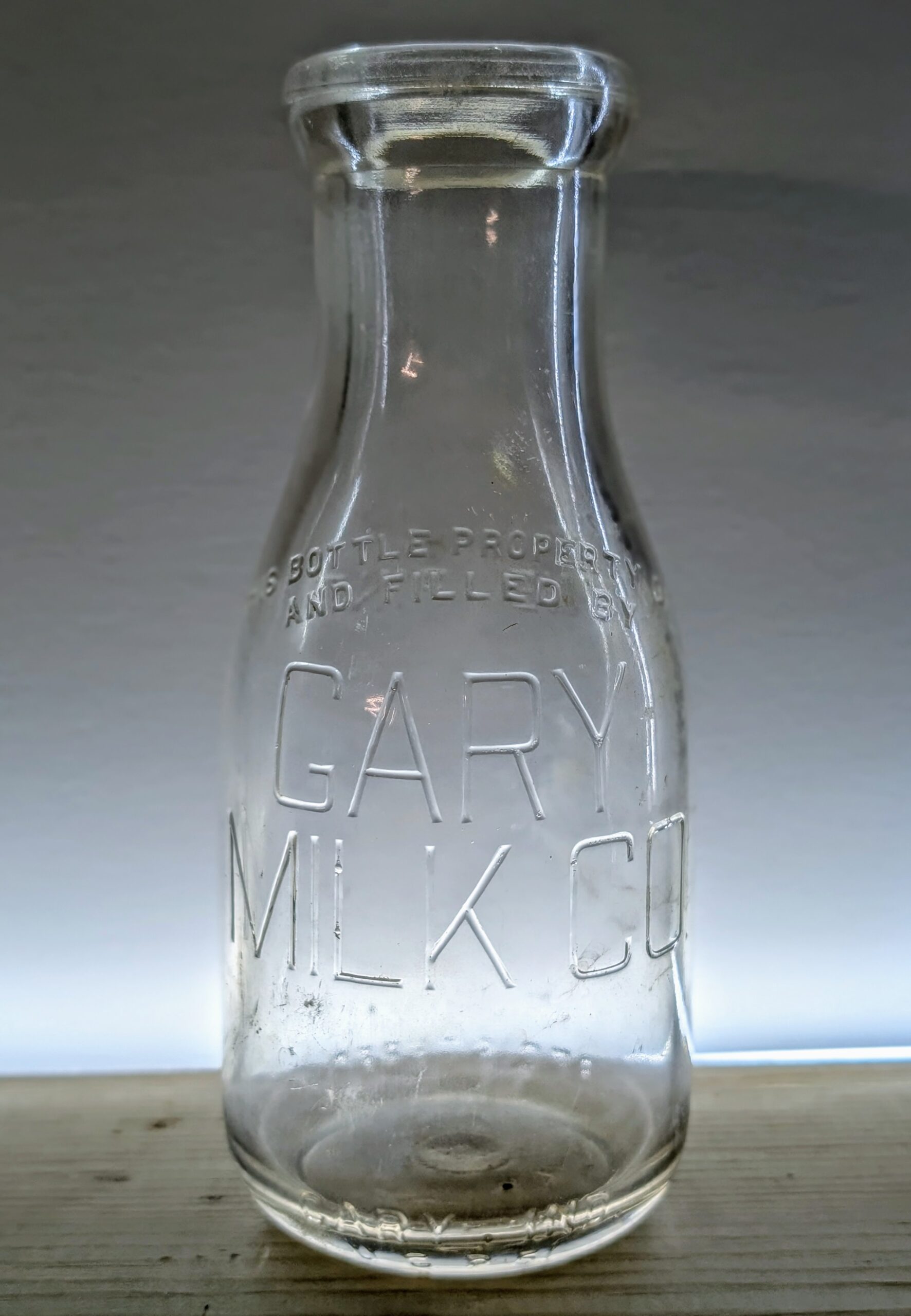 Example of a private mold milk bottle